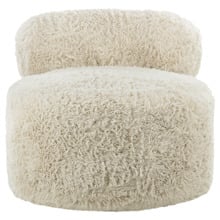 Dolly Faux Fur Swivel Accent Chair